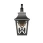 Black Outdoor Wall Light 2 Lights, Large Outdoor Modern Wall Light Fixtures, Industrial Porch Light Wall Mounted With Glass, Waterproof Farmhouse Exterior Light Lighting